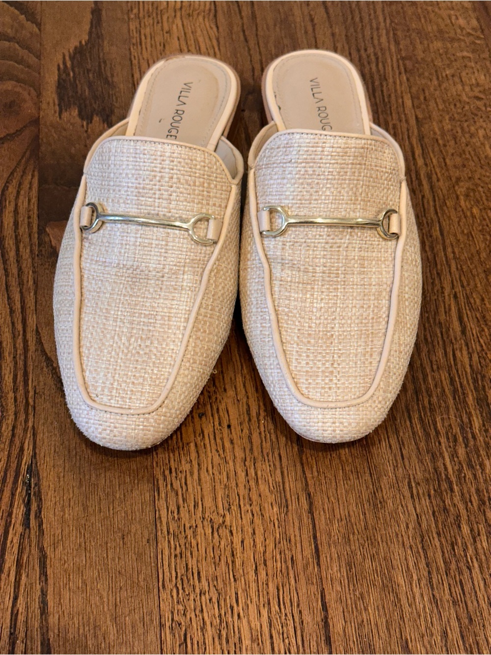 Villa Rouge Cream Rattan Loafer Mules - Picture 3 of 4